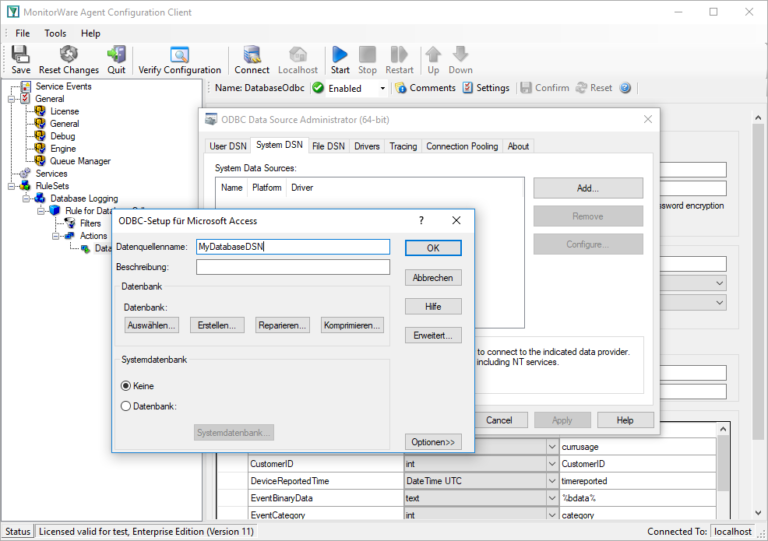 Creating a Ruleset for Database Logging - Adiscon